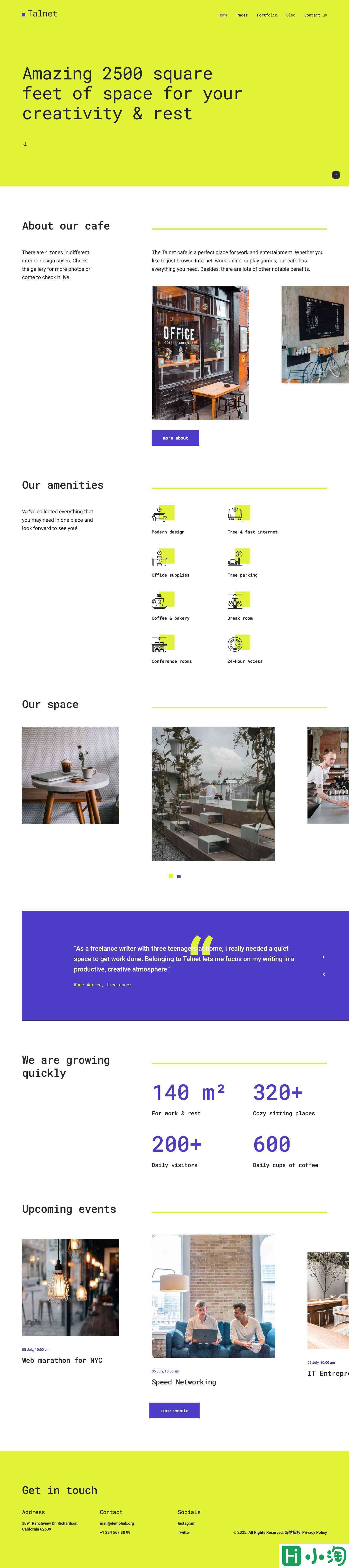 创意商务休闲空间展示网站模板-PC预览